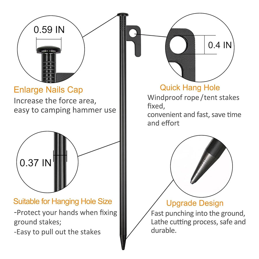 Camping Tent Pegs Ground Nails - Heavy Equipment Attachments review and price